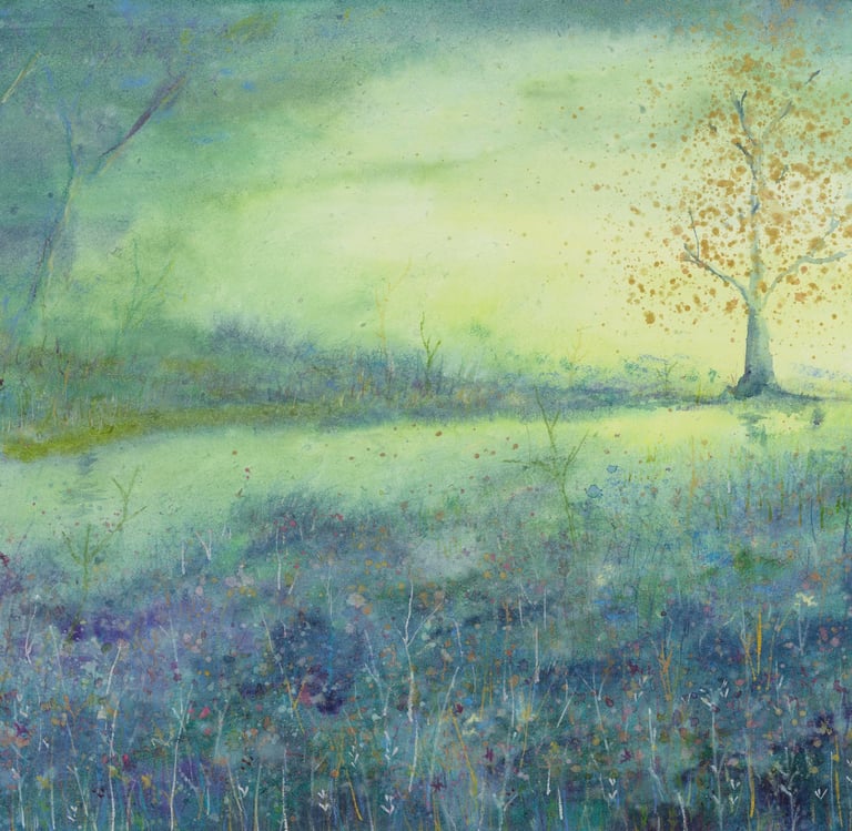 golden tree -  Ethereal wall art uk 