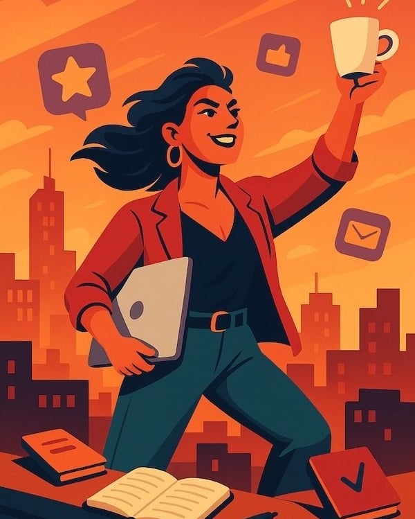 illustration d'une femme indépendante 