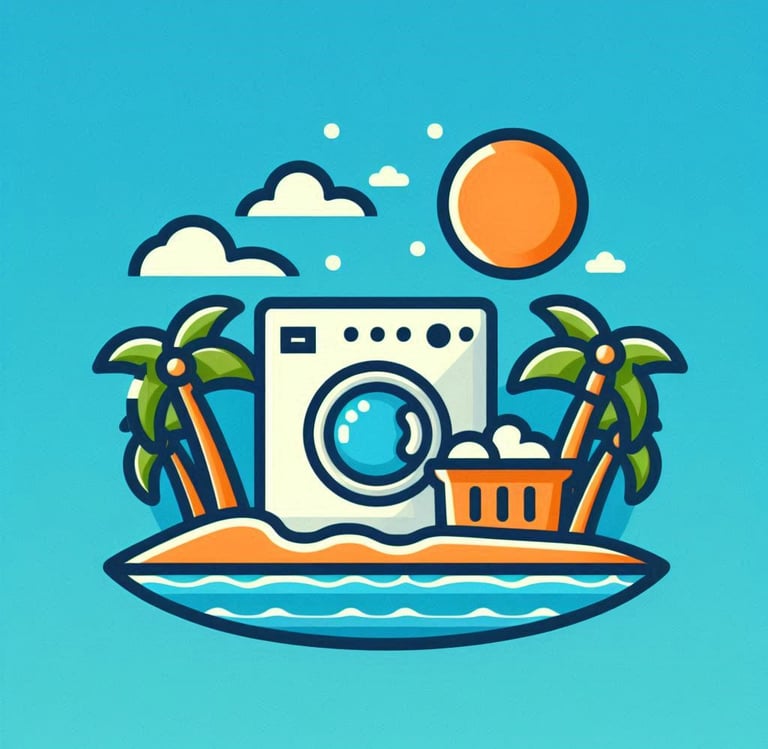 a washing machine on the seaside