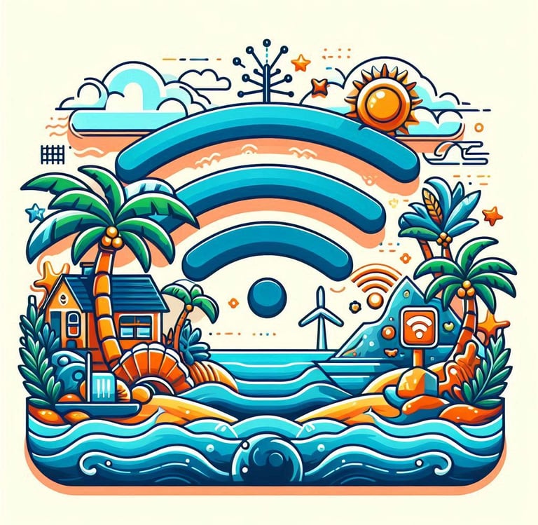 a wifi fast internet connection on the seaside