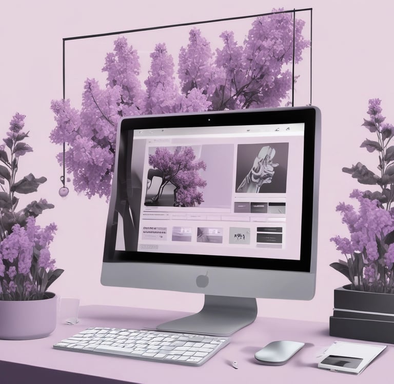 A computer screen, showing a new website design