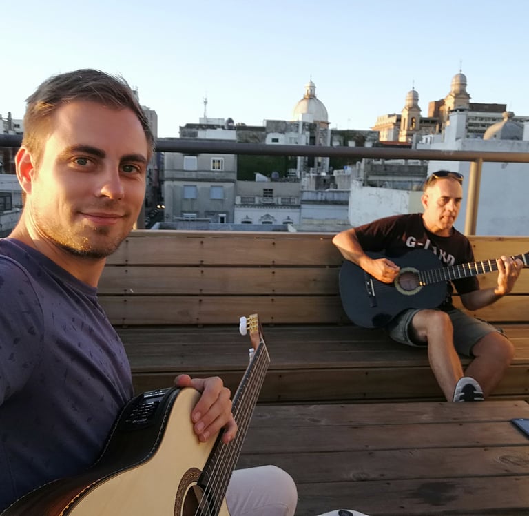 Sunset jam in Montevideo, Uruguay, early 2020