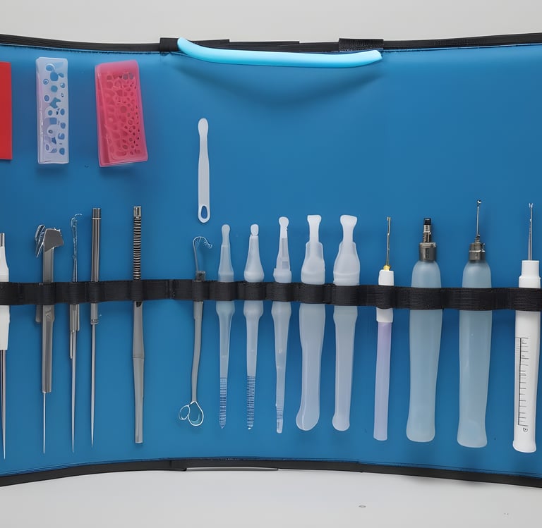 a tool kit files  with tools and tools for a professional dentist