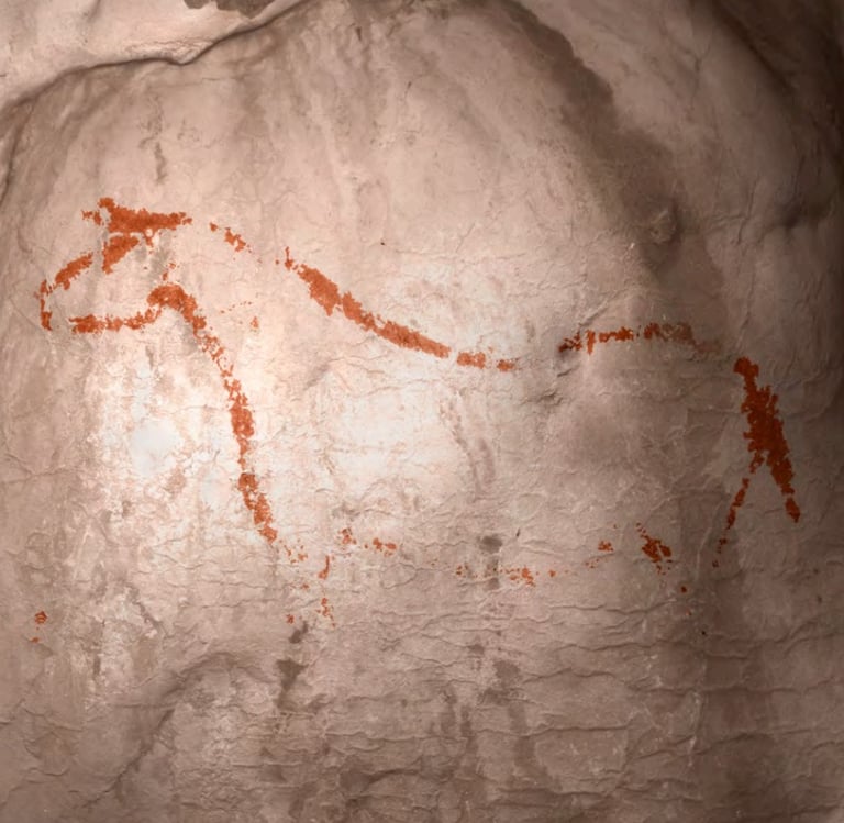 Representation of a horse found in the Cave of Jorge, in Cieza, dating from the Upper Paleolithic. P