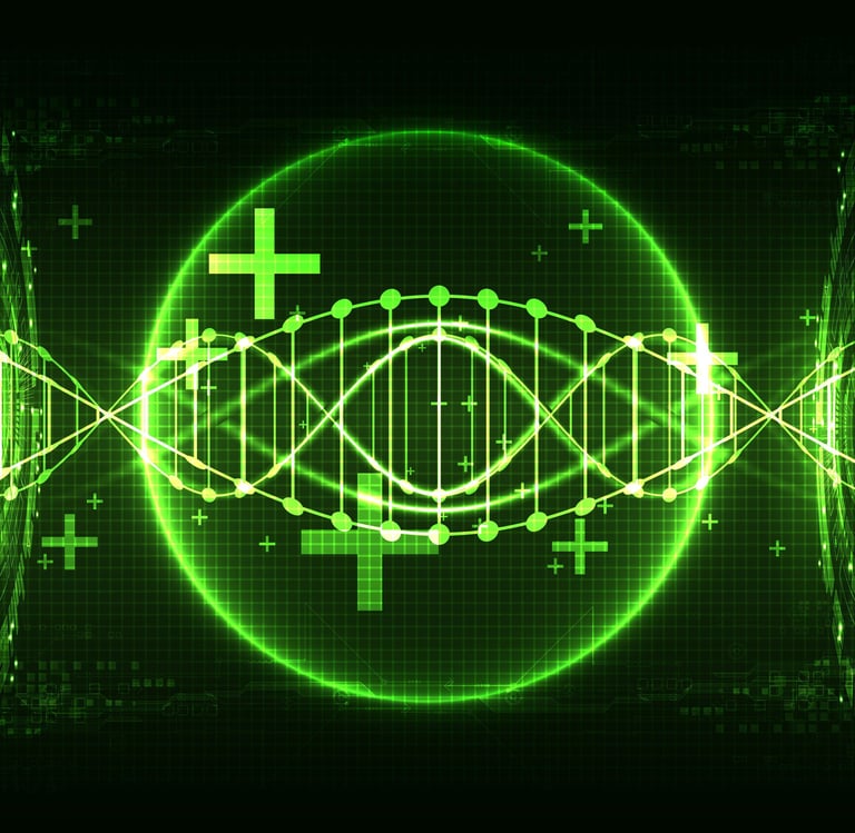 green DNA helix