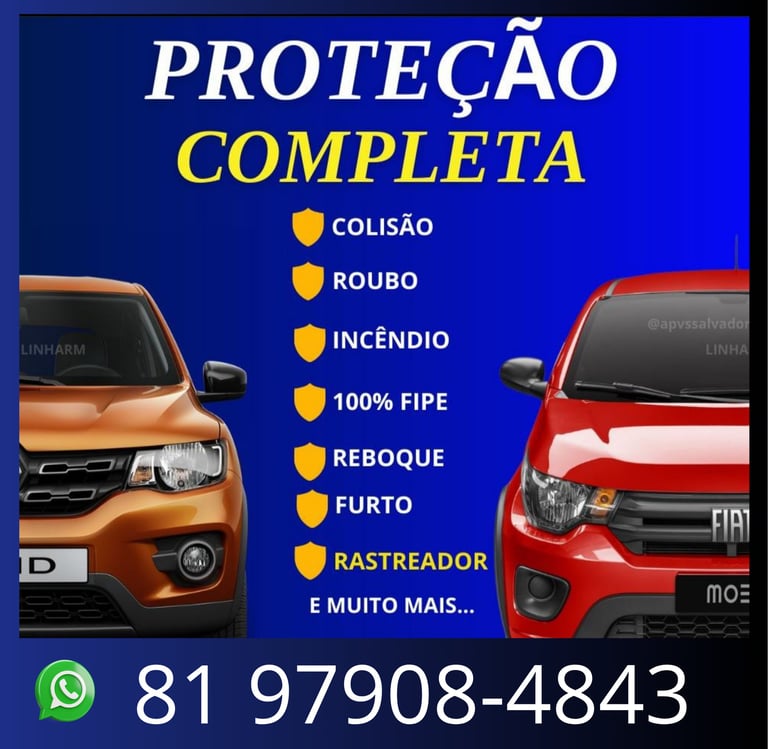 Veículos, listagens das proteções propostas pela APVS.