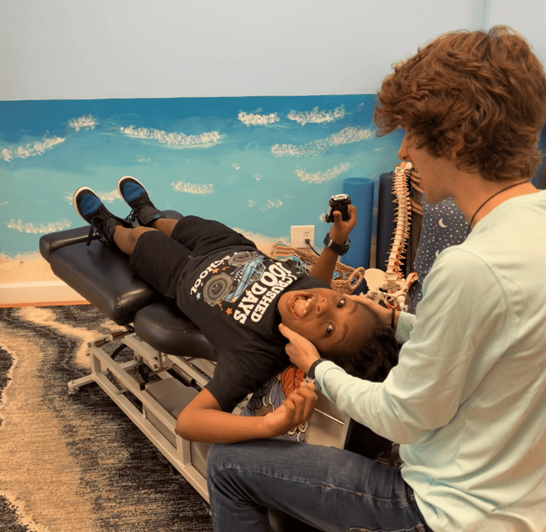 Pediatric chiropractic session for sensory processing in Franklin, TN