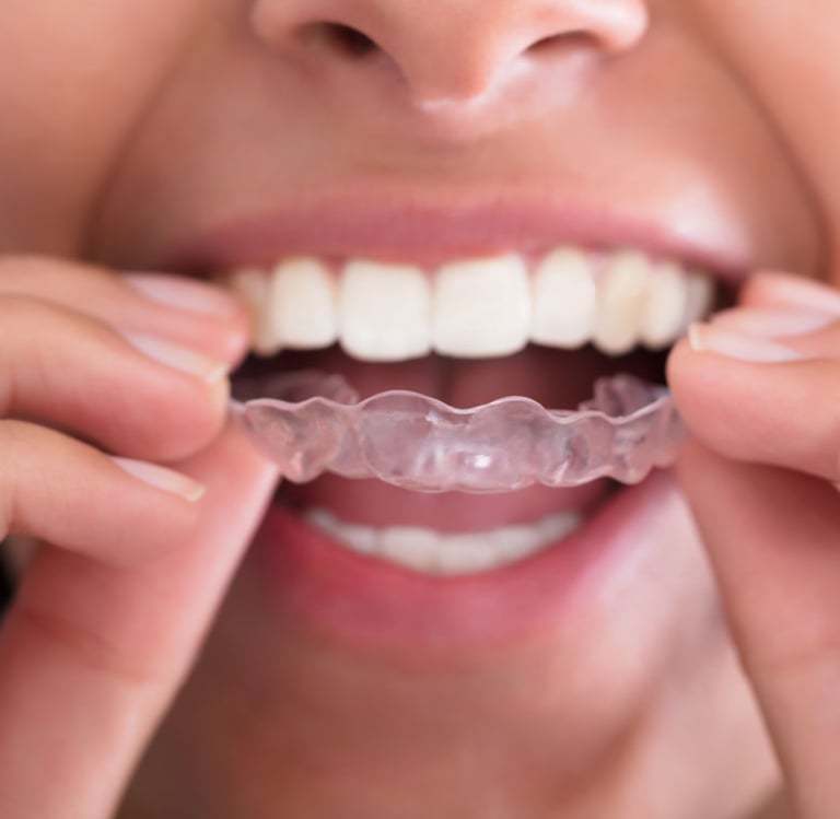 image of patient putting their invisalign in their mouth
