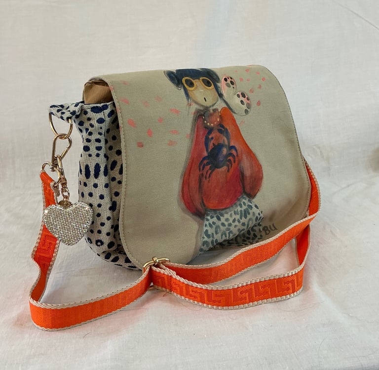 Sac besace peint à la main 