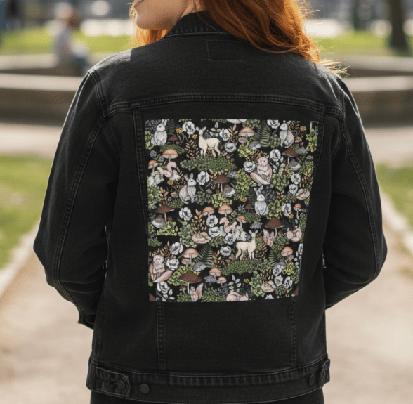 Girl wearing a printed jacket