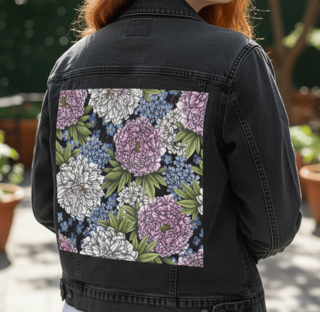 Girl wearing a printed jacket