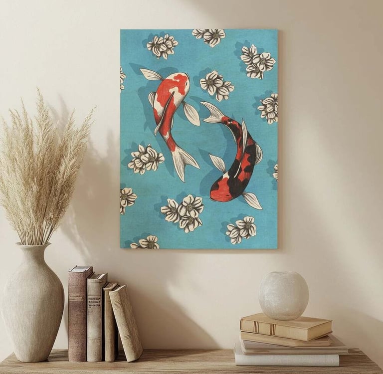 Animal Illustration Wall Art in a Living Room
