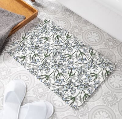 Bath Mat with a floral pattern