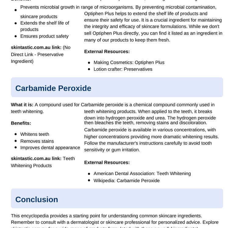 Skintastic Ingredient encyclopedia 44% Carbamide Peroxide Teeth Whitening Kit