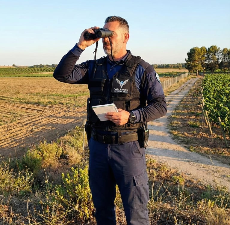 Guarda Rural titulado de servicio en finca agrícola y coto de caza