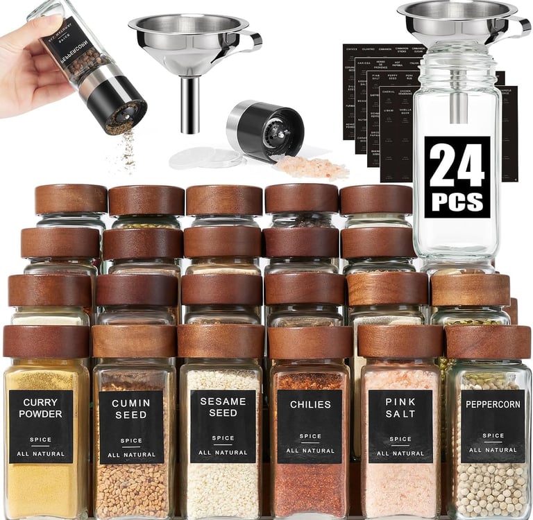 Spice Jars with Pepper Grinder