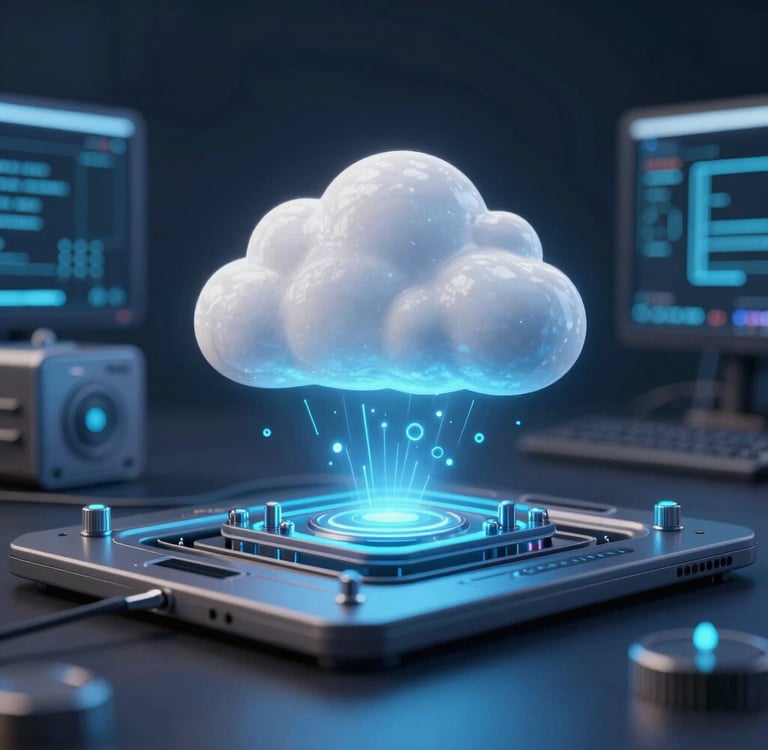 3D render of cloud computing concept