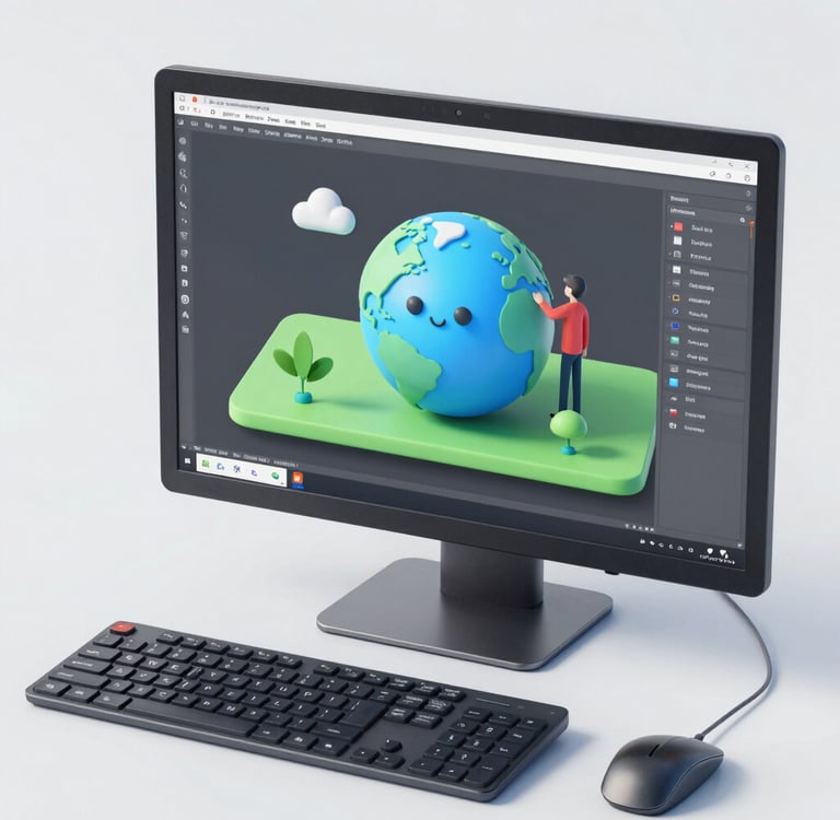 man sitting and using computer