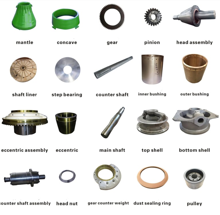 OEM Crusher Wear Parts and Liners - Mantle, Concave, Gear, Shaft, Eccentric Shaft