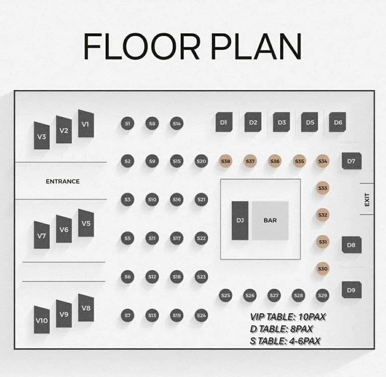 Zion Sky Lounge & Dining Floor Plan Seating Table Chart Ho Chi Minh Vietnam Saigon