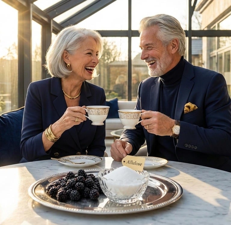Couple of seniors taking breakfast