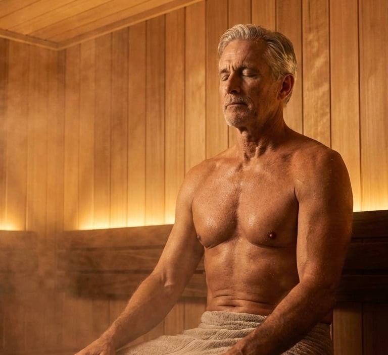 Man in a sauna