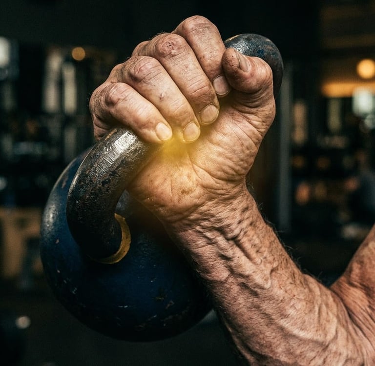 Elder man hand close up