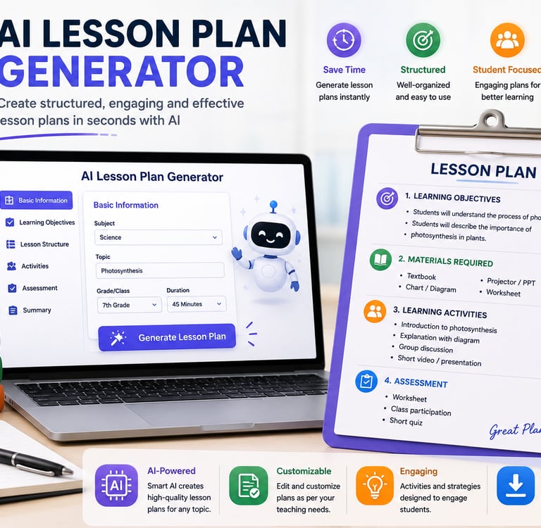 AI Lesson Plan Generator using artificial intelligence