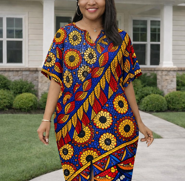 Elegant Loose-Fitting Ankara Maxi Gown