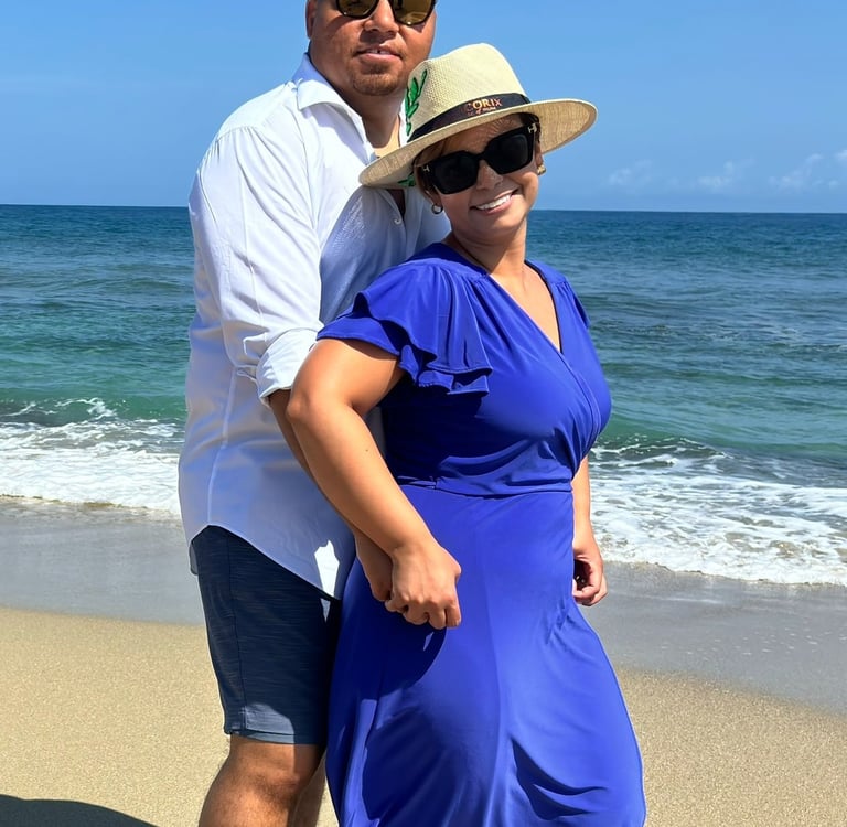 My wife and i on the beach in the Dominican Republic