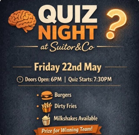 quiz night flyer at a coffee shop