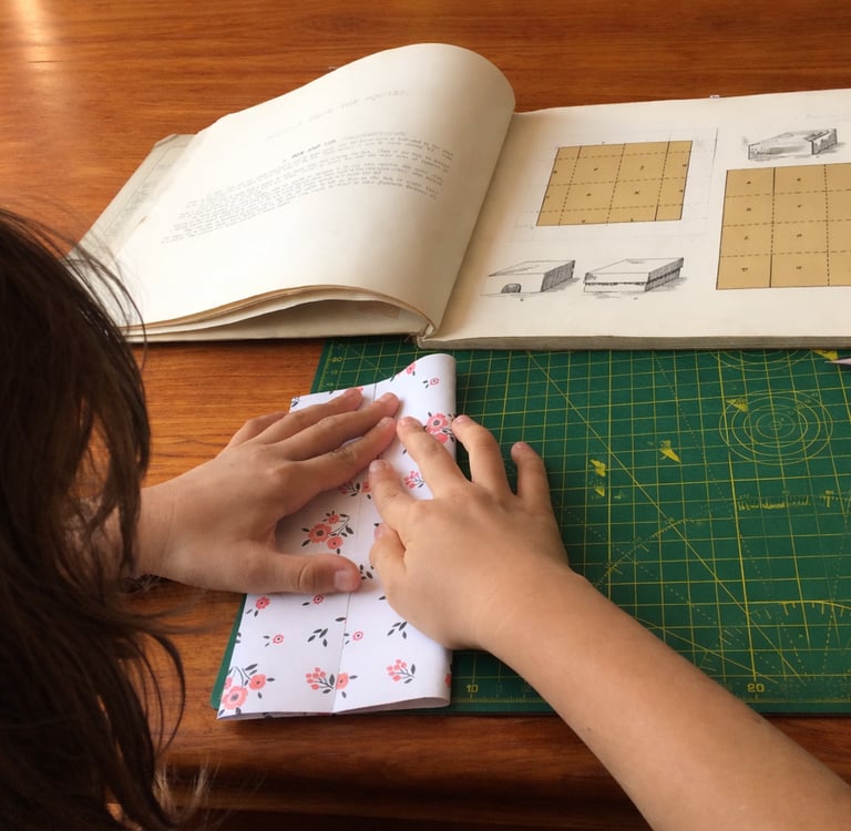 home educated child doing crafts