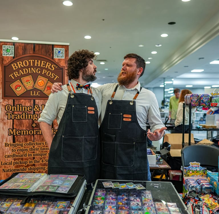 Vendor selling trading cards at the Four States Card Show in Joplin Missouri at the Joplin Expo