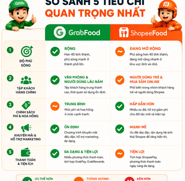 Grabfood và Shoppe cái nào tốt hơn