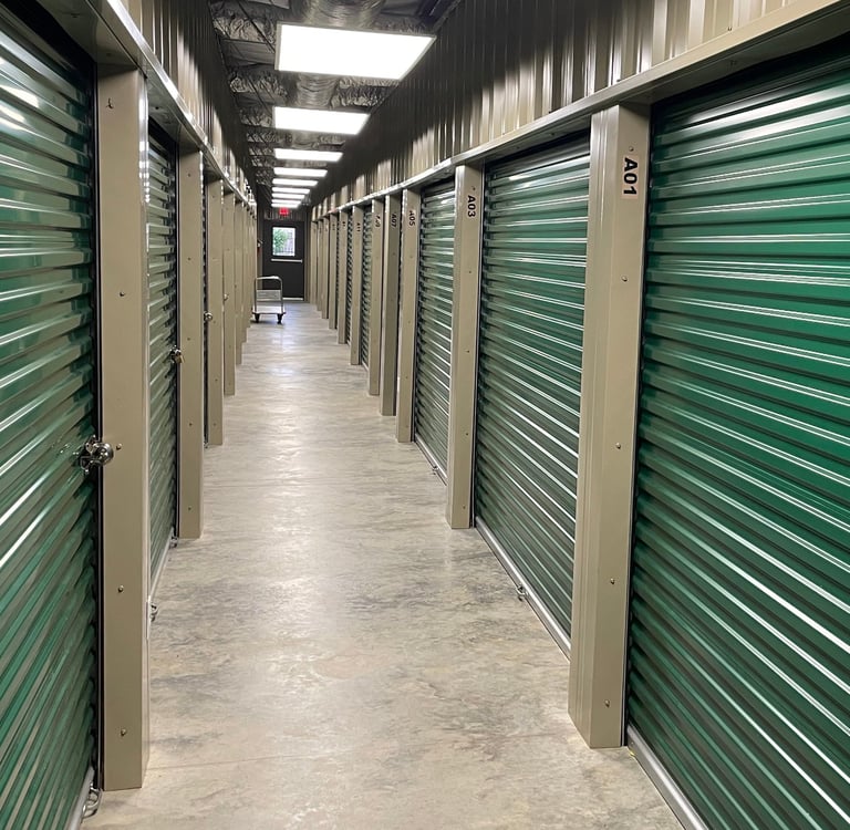 Some of the interior heated and or cooled units at Alcoa Road Storage Too