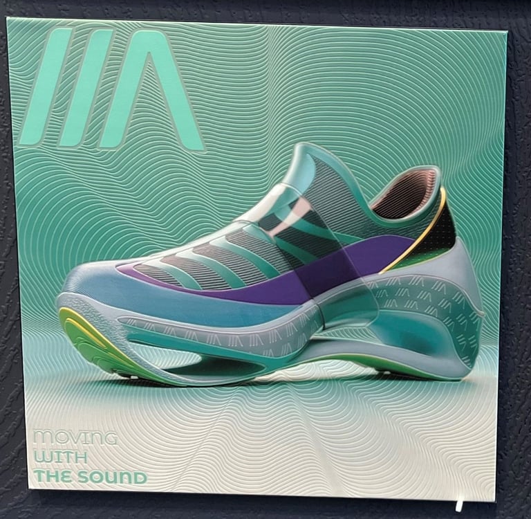 Close-up of Sports Shoe canvas texture on pearl textile backing