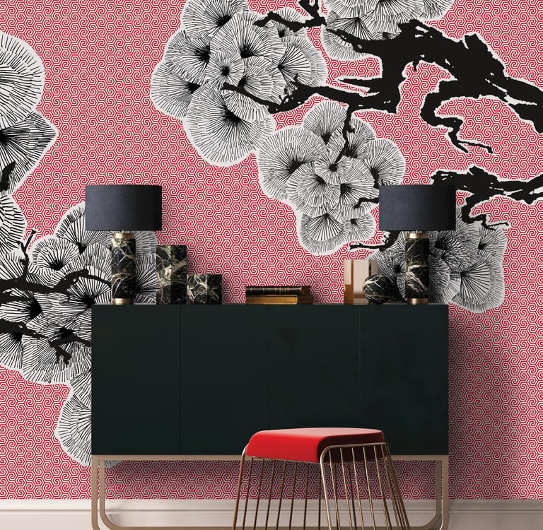 Pine Trees wall design on Dimense Media Matt