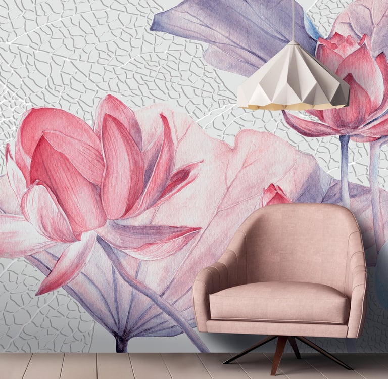 Lotus wall design on Dimense Media Matt