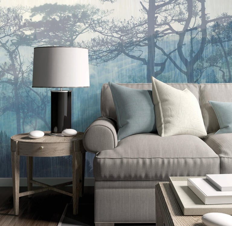 Misty Forest wall design on Dimense Media Matt