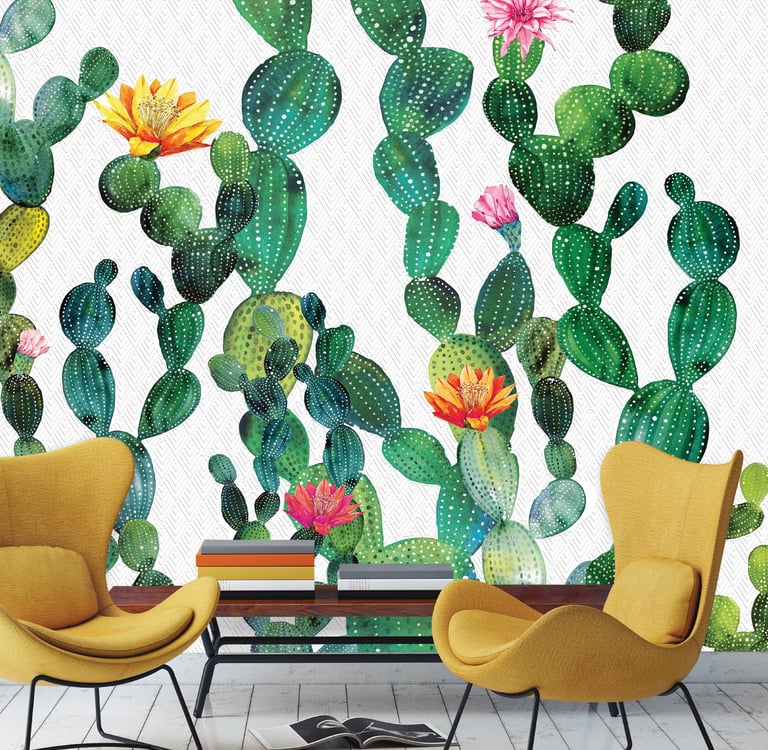 Cactus wall design on Dimense Media Matt