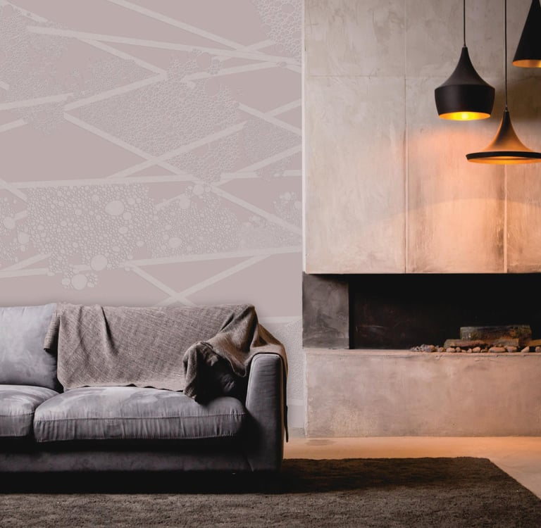 Bubbles wall design on Dimense Media Matt