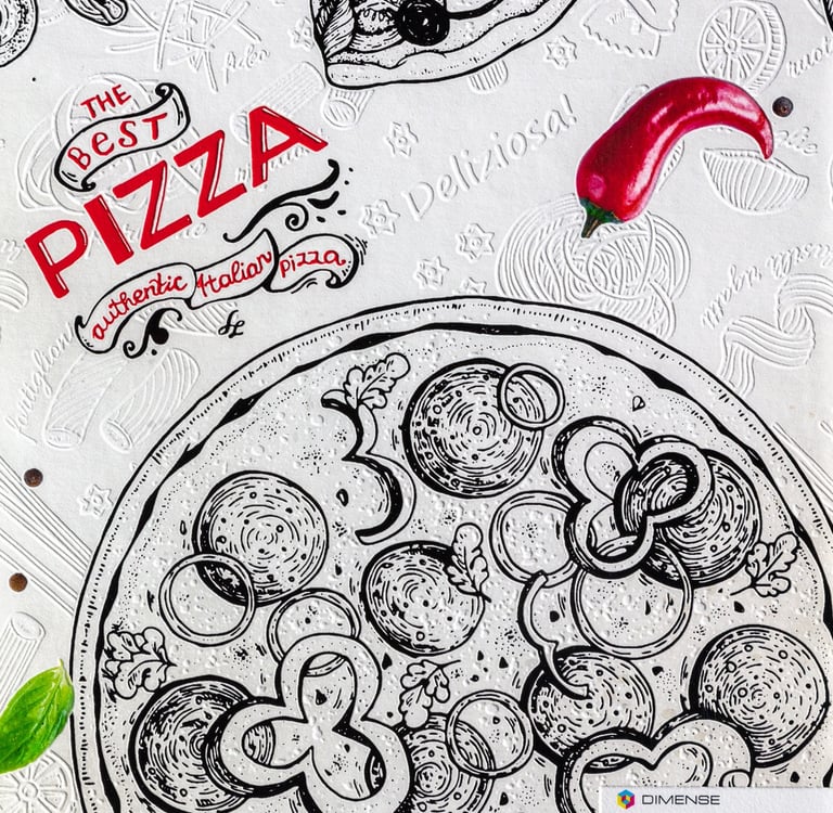Close-up of Pizzeria texture on Dimense Media Matt