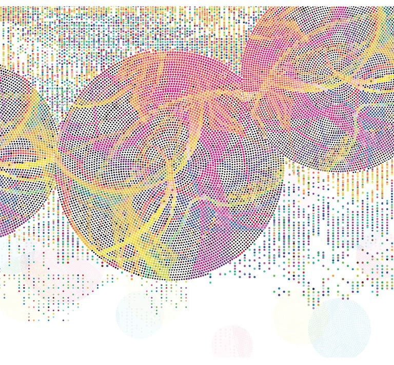 Close-up of Color Dots texture on Dimense Media Matt