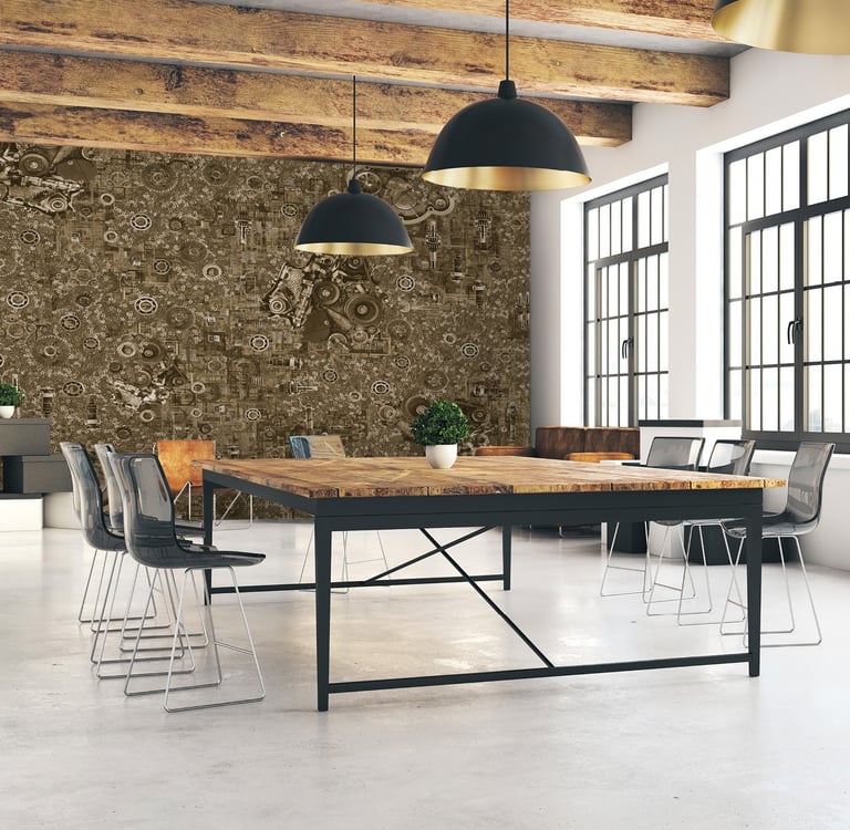 Industrial wall design on Dimense Media Gold