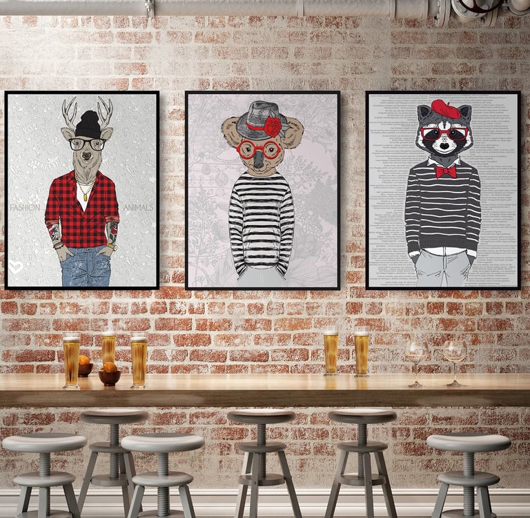 Animal Canvas Trio design on Dimense Media Matt