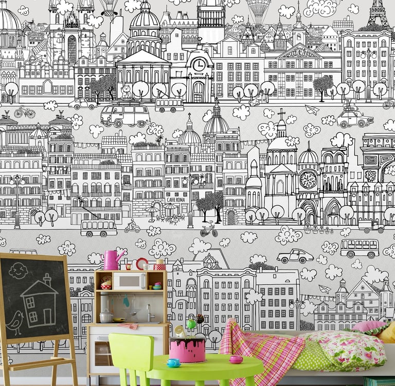 Kid City canvas design printed on Dimense Media Matt