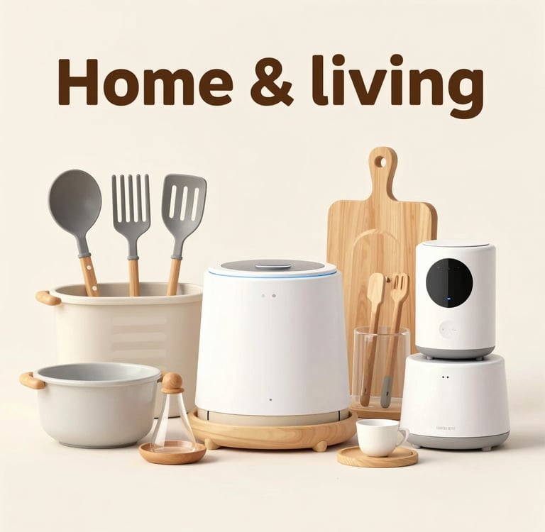 White kitchen storage cabinet with shelves holding dishes, a black kettle, and a stainless steel pot.