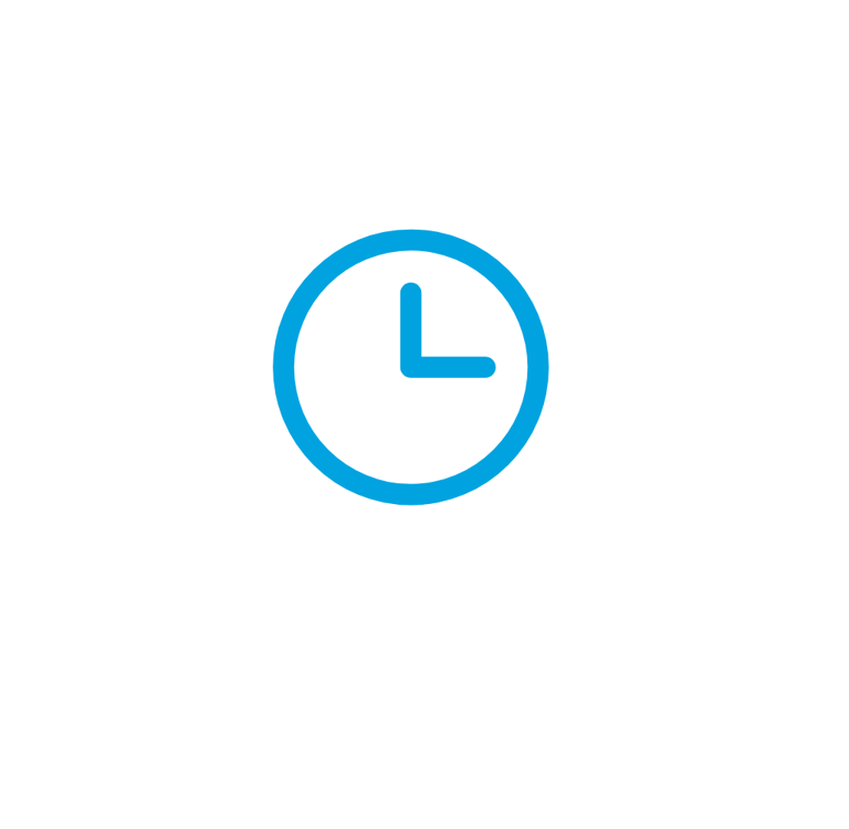 Clock icon representing prompt mobile athletic recovery sessions delivered by Regen Sports Therapy.