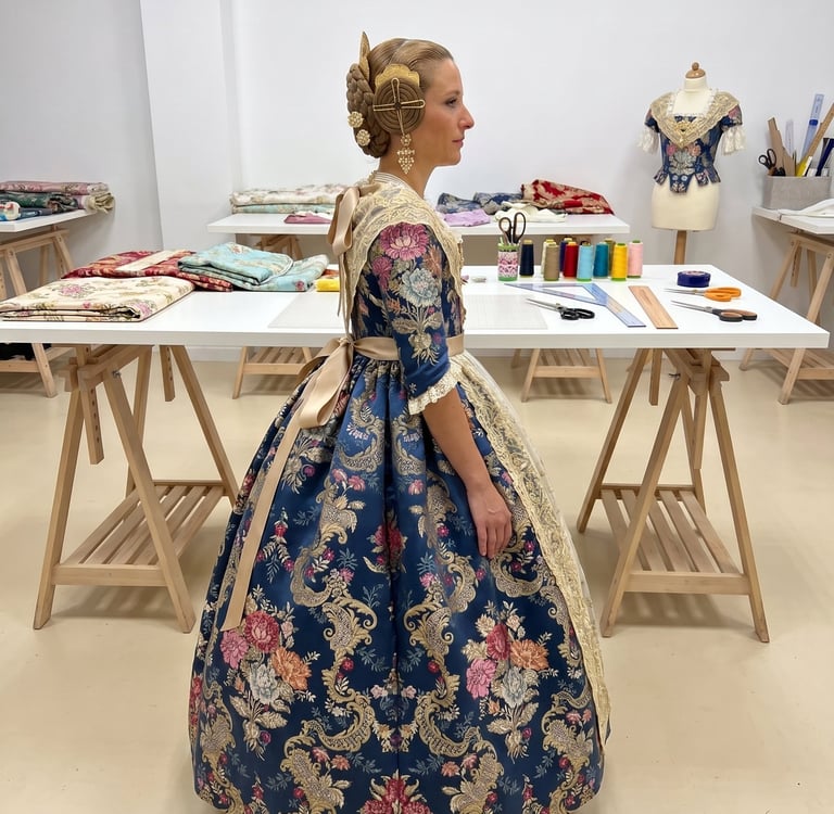 Confección traje de fallera Valencia — MANRIQUE Studio Benimaclet