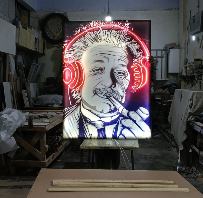 Professional UV printing on large acrylic signage with backlighting